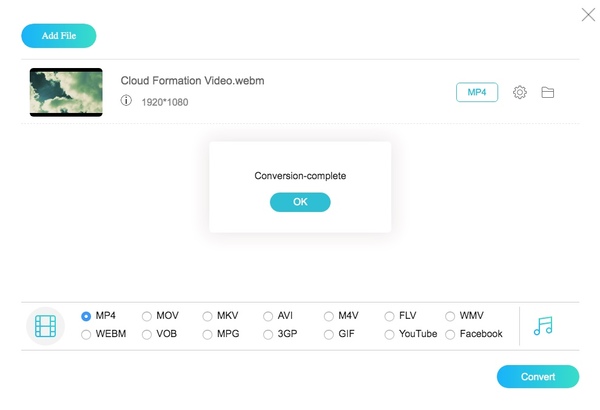 Convert WebM to MP4 online free