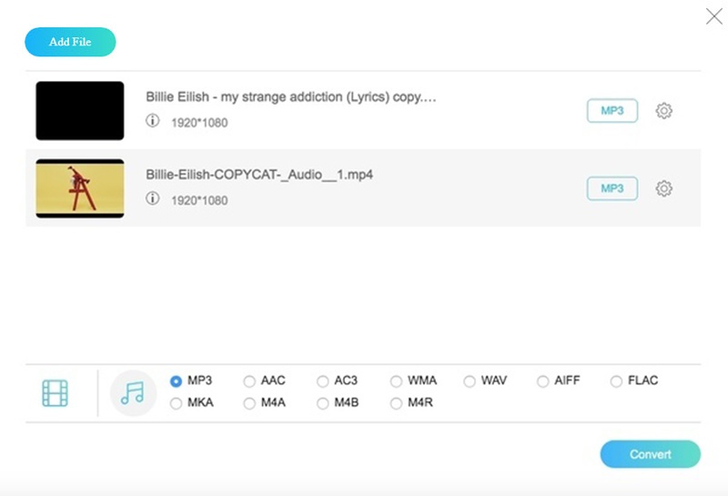 Tetapkan MP3 sebagai format Output