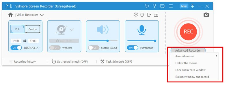 Advanced Recorder Options