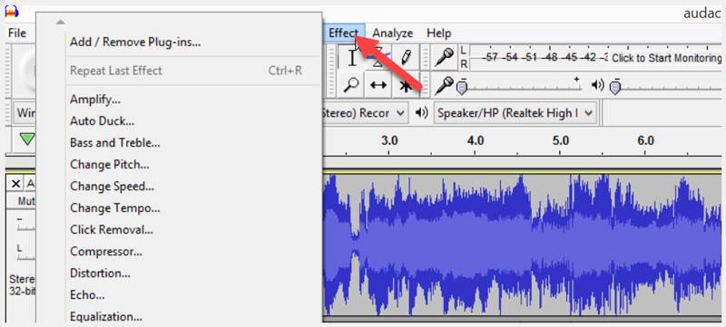 Audacity Effecten toevoegen