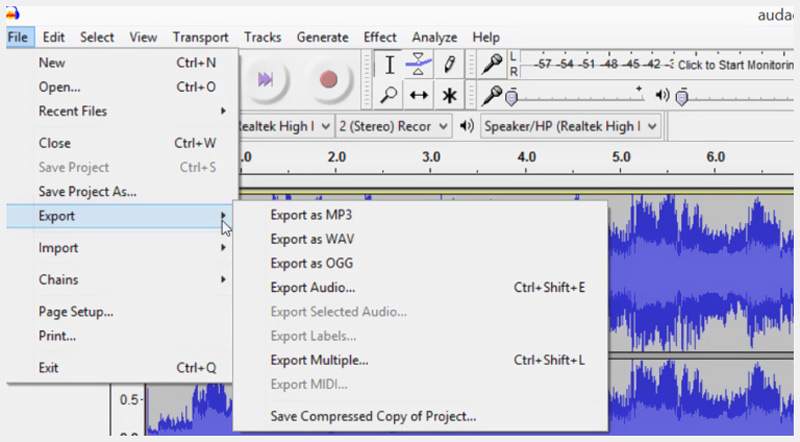 audacity record from sound card