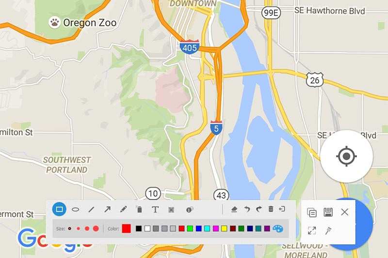 google map snapshot for website