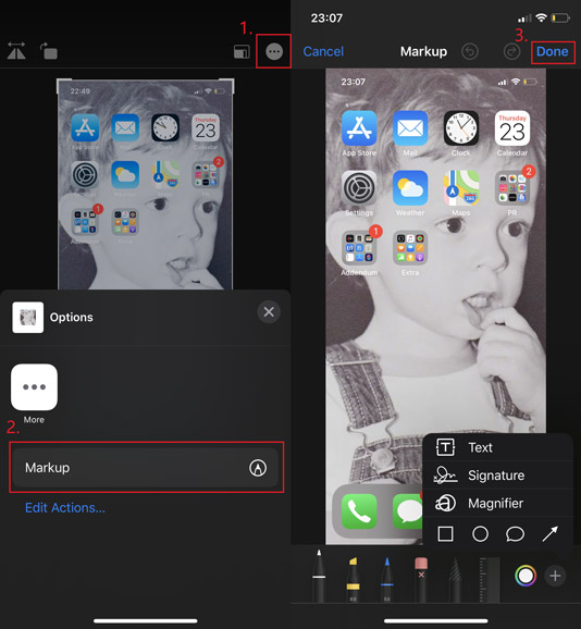 Монтаж на айфоне. Как сделать фото контакта на весь экран на айфоне. Где значок Markup на айфоне.
