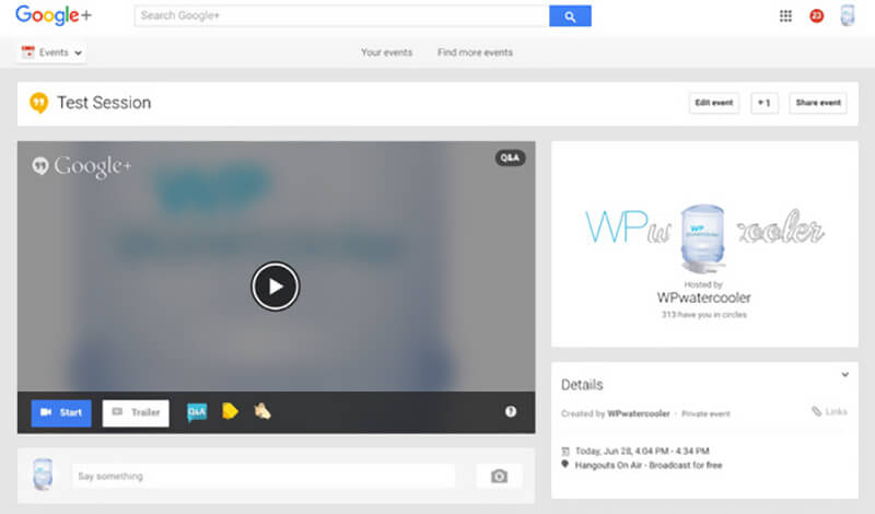 Capturar Hangout en vivo de Google