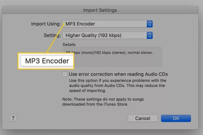 Change import itunes