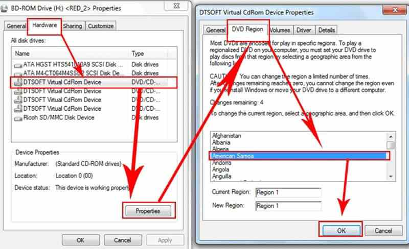 Change region code dvd drive