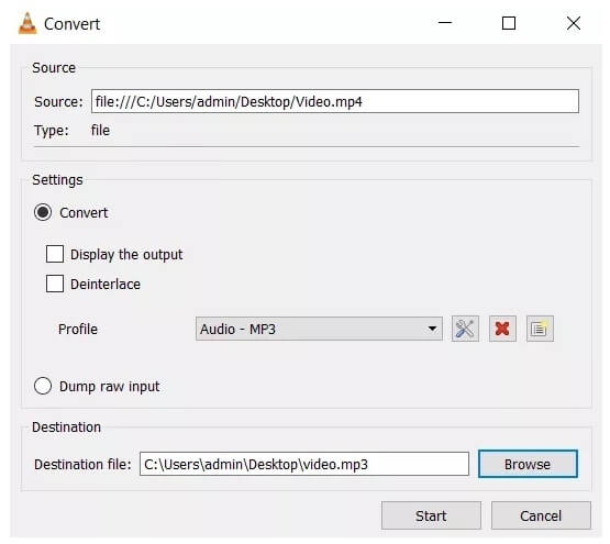 Convert MP4 to MP3 VLC