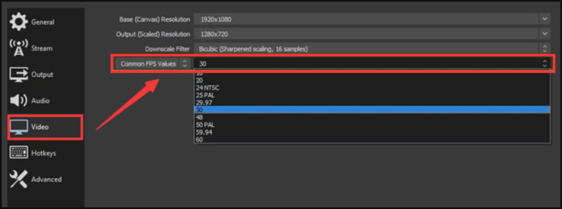 Riduci il frame rate