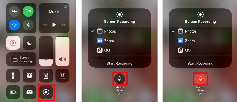 iphone screen recording does it record sound