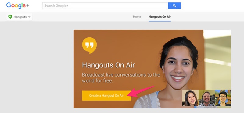 Hangout Google na żywo