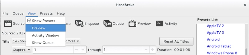 handbrake rip dvd at 25