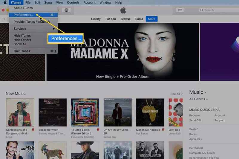 Preferencia de iTunes