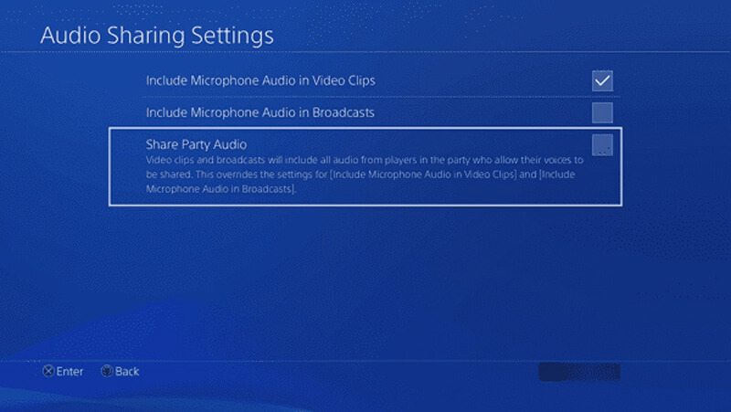 PS4音頻共享設置