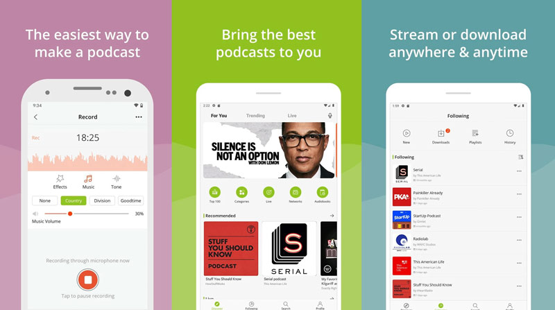 Registra un podcast su Android