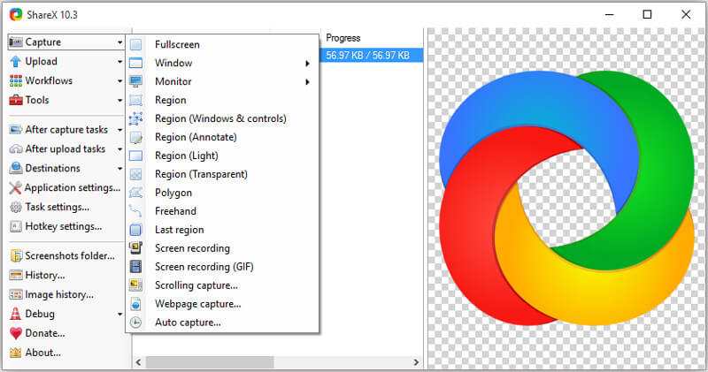 can sharex capture audio