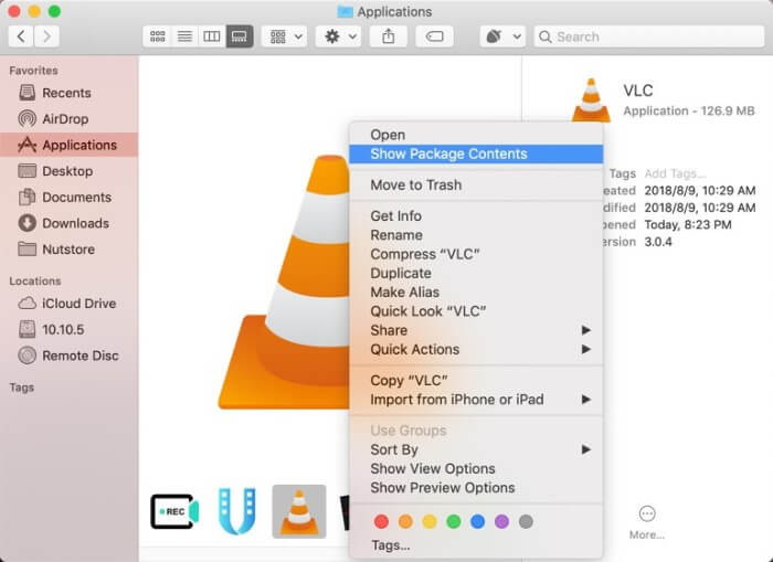 VLC แสดงเนื้อหาแพ็คเกจ