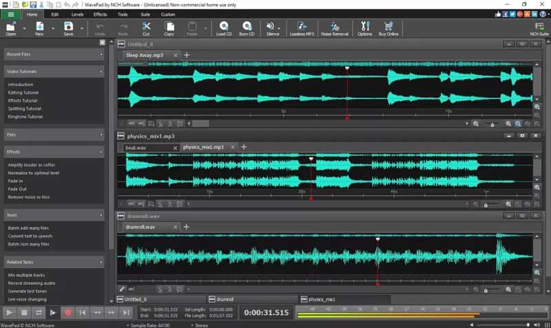 audio recorder wavepad audio editor windows 10