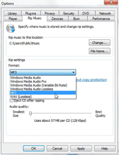 convert flac to wav using windows media player