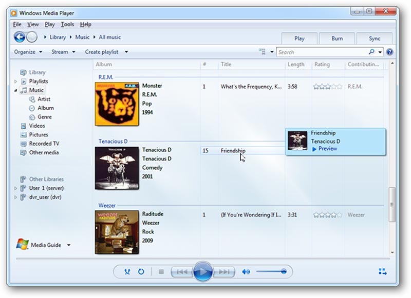 Prozorni media player