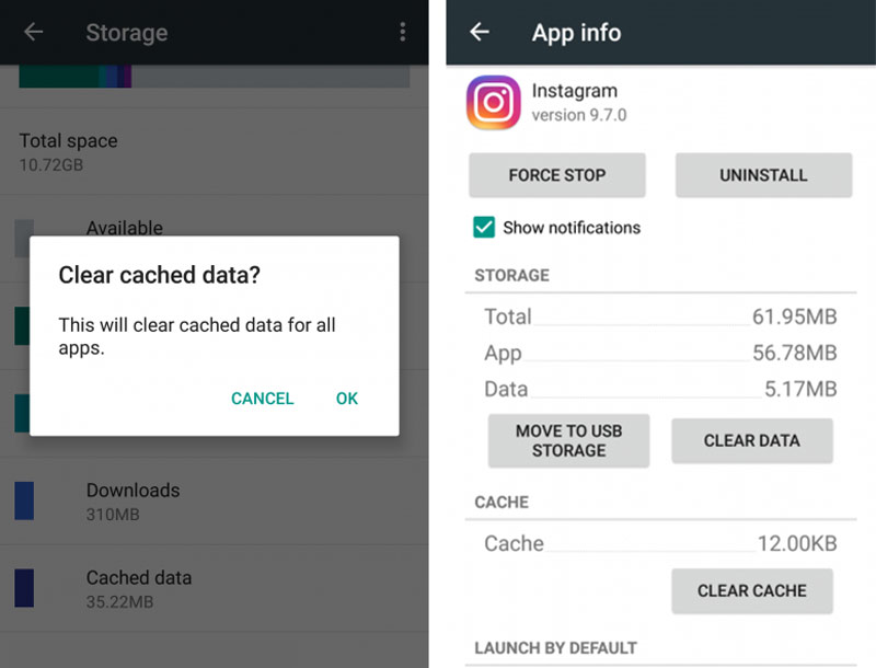 Hapus Cache Instagram di Android