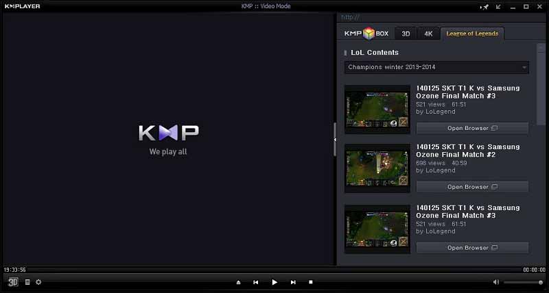 Screenshot di Kmplayer