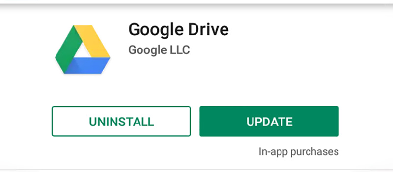 Kemas kini Apl Google Drive pada Android