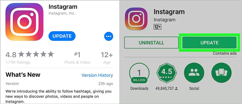 Perbarui Aplikasi Instagram